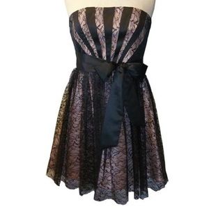 Black and blush homecoming dress